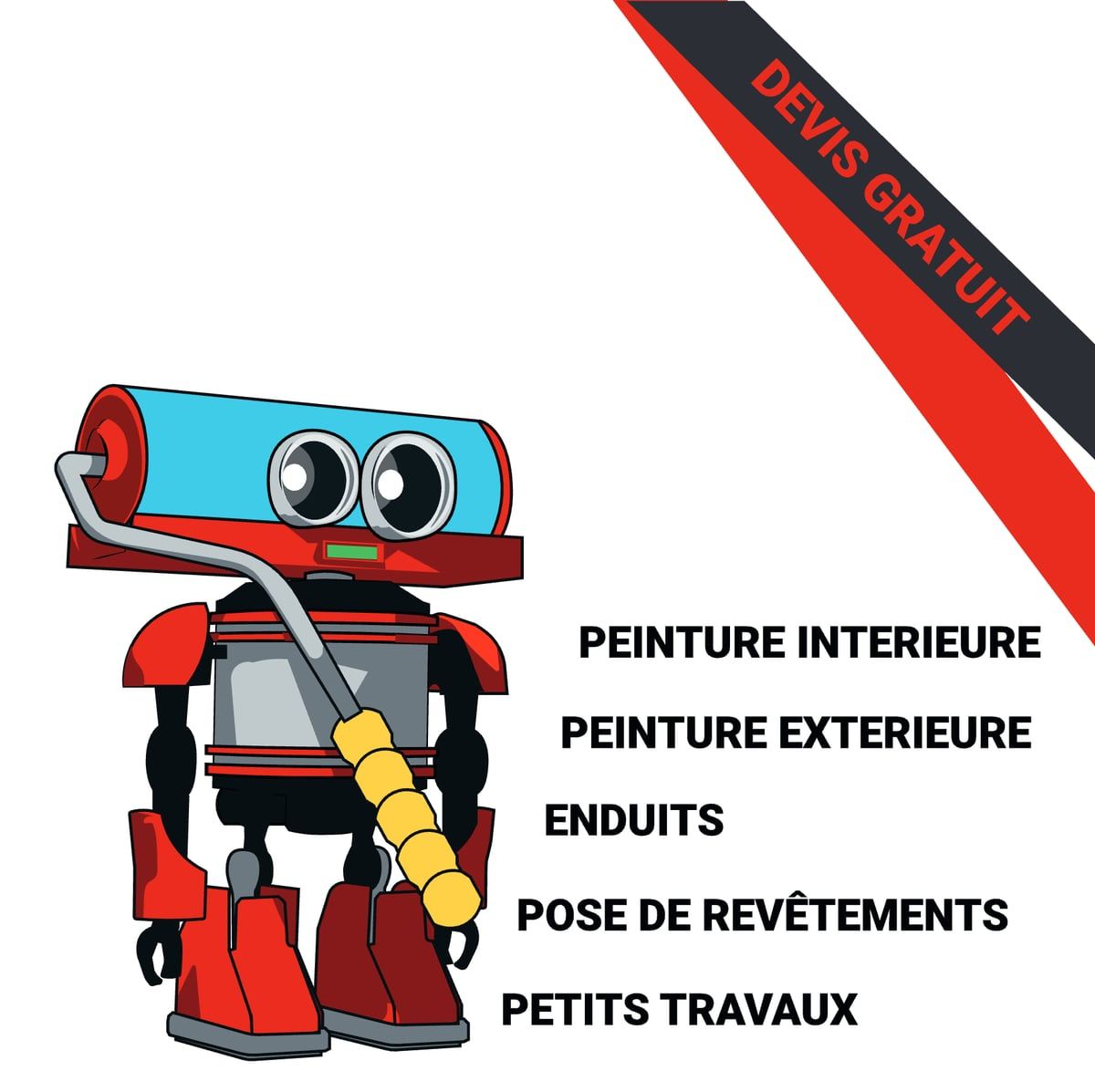 Le verso du flyer : la mascotte et la liste des services
