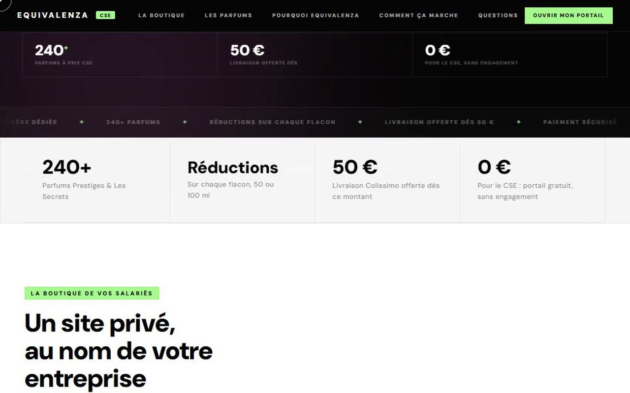 Le portail des salariés et ses parfums