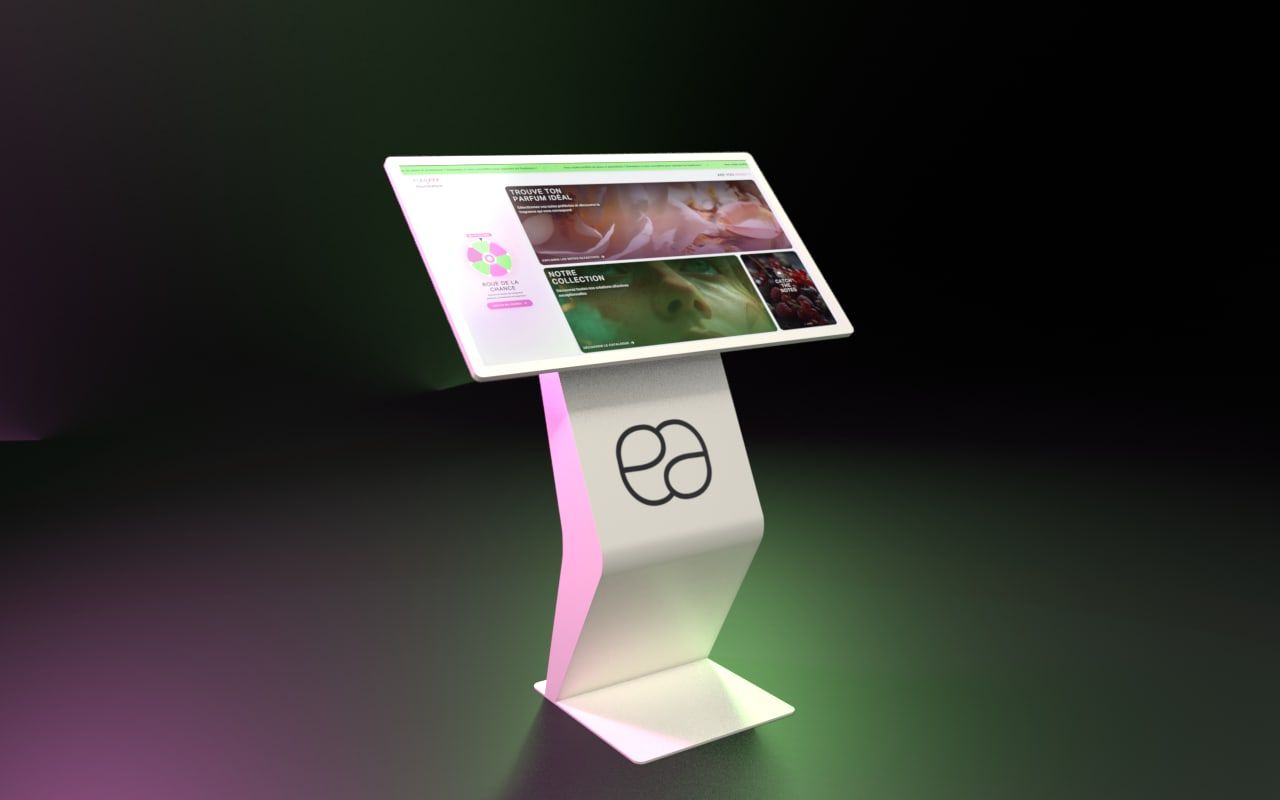 La borne Equidex en 3D, l’accueil de l’application sur son écran