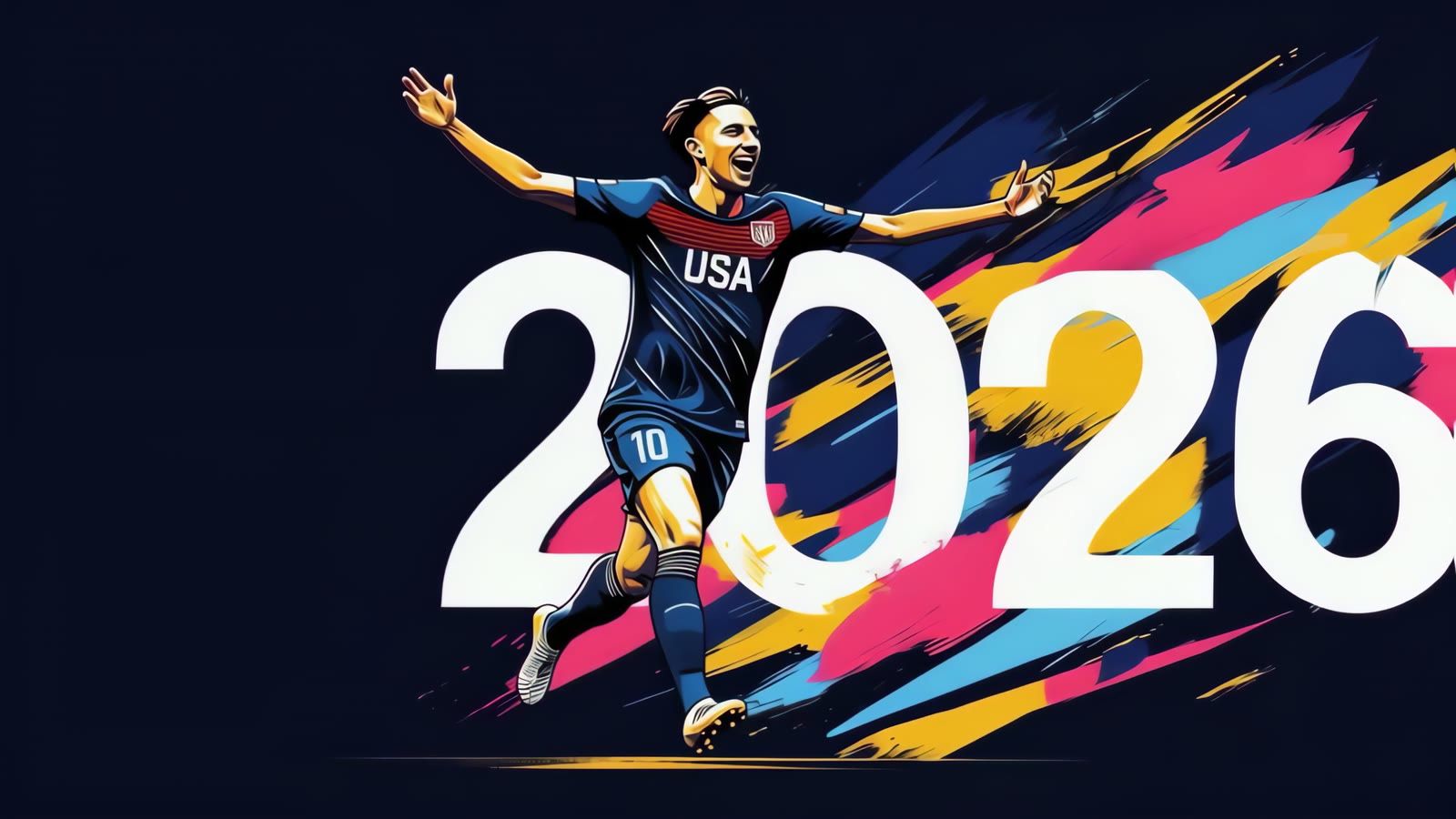 Un footballeur qui célèbre un but devant la date 2026